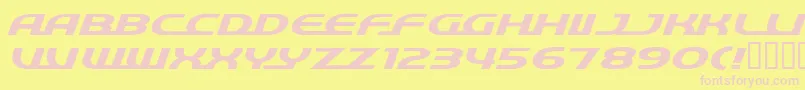 Quick ffy-Schriftart – Rosa Schriften auf gelbem Hintergrund
