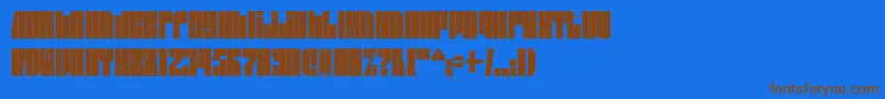 フォントSpsl2sq2 – 茶色の文字が青い背景にあります。