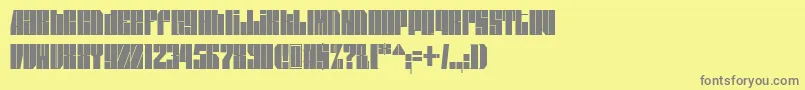 フォントSpsl2sq2 – 黄色の背景に灰色の文字