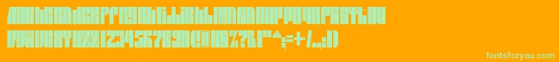 Spsl2sq2-Schriftart – Grüne Schriften auf orangefarbenem Hintergrund