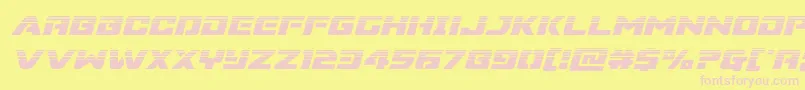 Supercommandohalfital-fontti – vaaleanpunaiset fontit keltaisella taustalla
