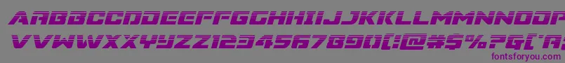 フォントSupercommandohalfital – 紫色のフォント、灰色の背景