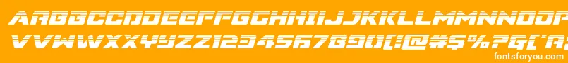 Supercommandohalfital Font – White Fonts on Orange Background