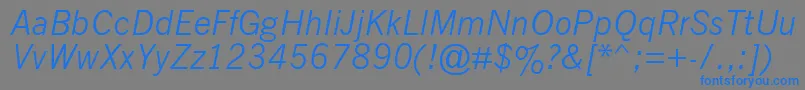 NewsGothicMtItalic Font – Blue Fonts on Gray Background