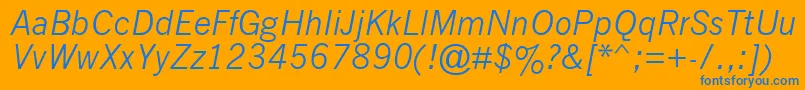 NewsGothicMtItalic Font – Blue Fonts on Orange Background