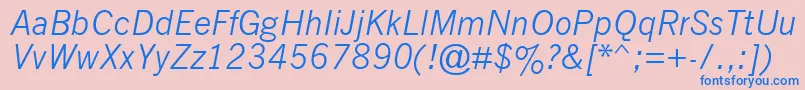 NewsGothicMtItalic Font – Blue Fonts on Pink Background