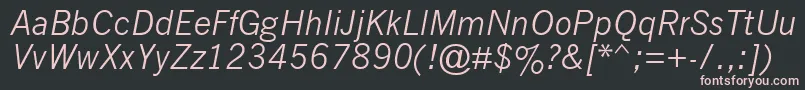 NewsGothicMtItalic Font – Pink Fonts on Black Background