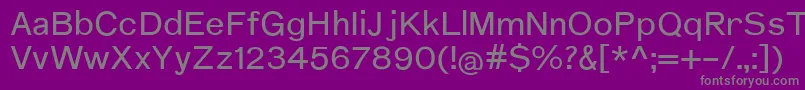 フォントNuromMedium – 紫の背景に灰色の文字