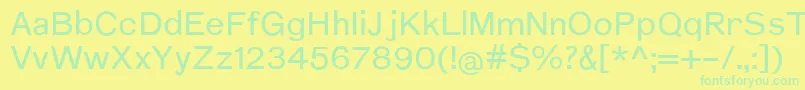 フォントNuromMedium – 黄色い背景に緑の文字