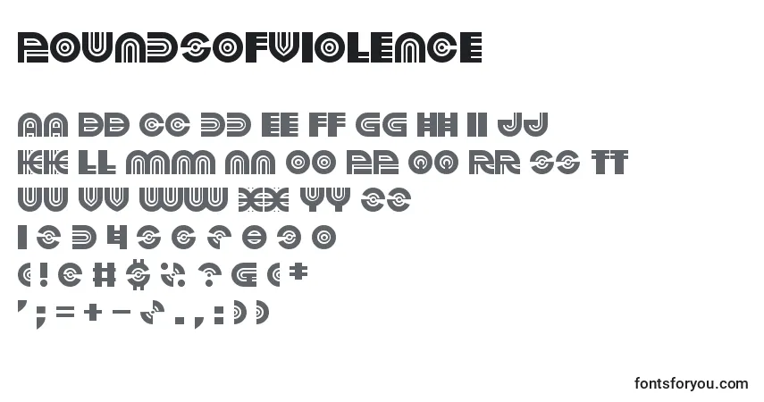 A fonte PoundsOfViolence – alfabeto, números, caracteres especiais