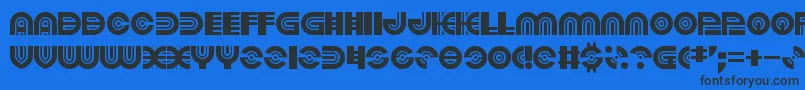 PoundsOfViolence-Schriftart – Schwarze Schriften auf blauem Hintergrund