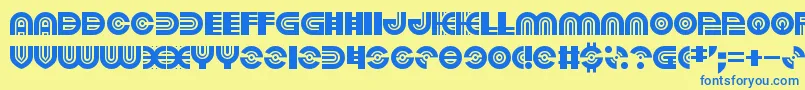 PoundsOfViolence Font – Blue Fonts on Yellow Background