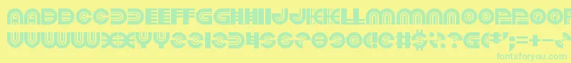 PoundsOfViolence Font – Green Fonts on Yellow Background