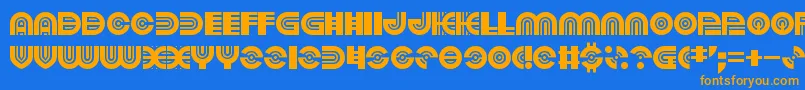 PoundsOfViolence Font – Orange Fonts on Blue Background