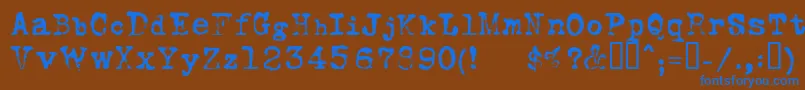 FoxscriptNormal Font – Blue Fonts on Brown Background