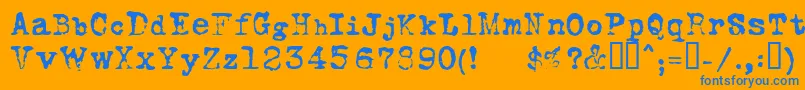 FoxscriptNormal Font – Blue Fonts on Orange Background