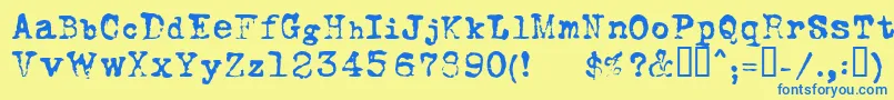 FoxscriptNormal Font – Blue Fonts on Yellow Background