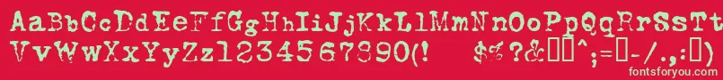 FoxscriptNormal Font – Green Fonts on Red Background