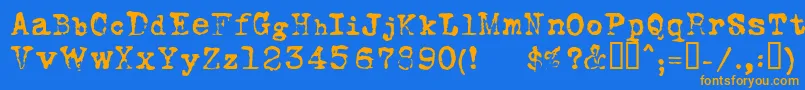 FoxscriptNormal Font – Orange Fonts on Blue Background