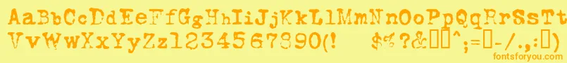 FoxscriptNormal Font – Orange Fonts on Yellow Background