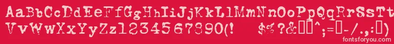 FoxscriptNormal Font – Pink Fonts on Red Background