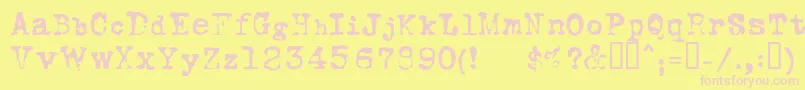 フォントFoxscriptNormal – ピンクのフォント、黄色の背景