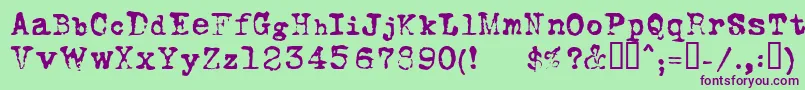 FoxscriptNormal Font – Purple Fonts on Green Background