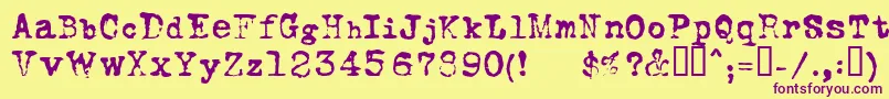 FoxscriptNormal Font – Purple Fonts on Yellow Background