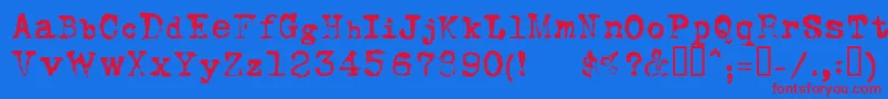 FoxscriptNormal-fontti – punaiset fontit sinisellä taustalla