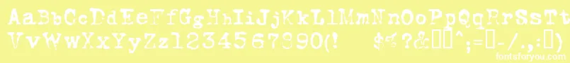 FoxscriptNormal Font – White Fonts on Yellow Background