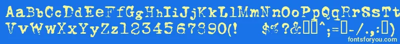 FoxscriptNormal Font – Yellow Fonts on Blue Background