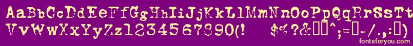 FoxscriptNormal Font – Yellow Fonts on Purple Background