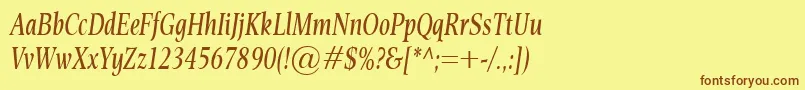 EsperantoCondItalic Font – Brown Fonts on Yellow Background