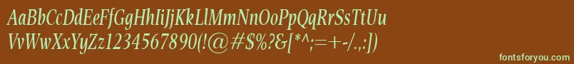 EsperantoCondItalic Font – Green Fonts on Brown Background