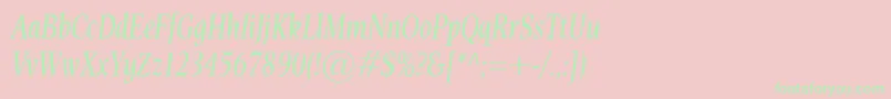 EsperantoCondItalic Font – Green Fonts on Pink Background