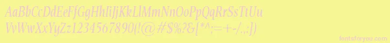 EsperantoCondItalic Font – Pink Fonts on Yellow Background