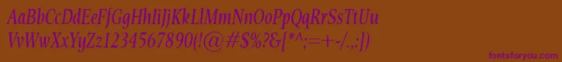 EsperantoCondItalic Font – Purple Fonts on Brown Background