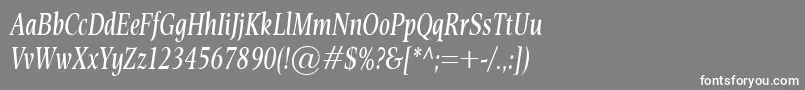 フォントEsperantoCondItalic – 灰色の背景に白い文字