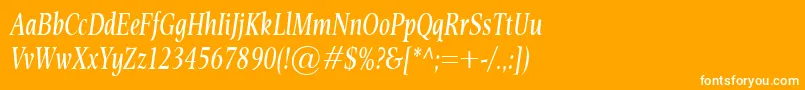 フォントEsperantoCondItalic – オレンジの背景に白い文字