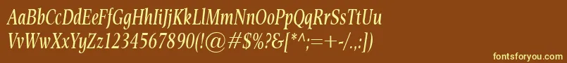 EsperantoCondItalic Font – Yellow Fonts on Brown Background