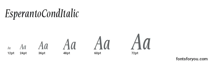 Размеры шрифта EsperantoCondItalic