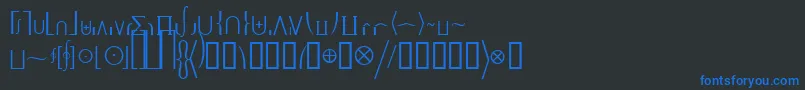 Шрифт Machadomathextensionssk – синие шрифты на чёрном фоне
