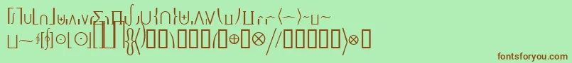 Machadomathextensionssk-fontti – ruskeat fontit vihreällä taustalla