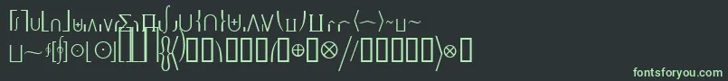 フォントMachadomathextensionssk – 黒い背景に緑の文字