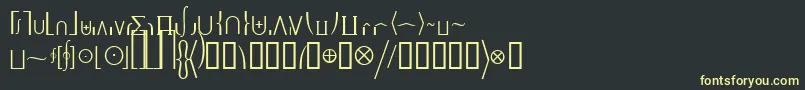 Czcionka Machadomathextensionssk – żółte czcionki na czarnym tle