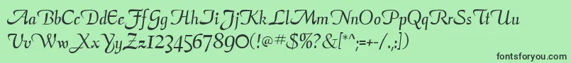 ElegansScriptSsi Font – Black Fonts on Green Background