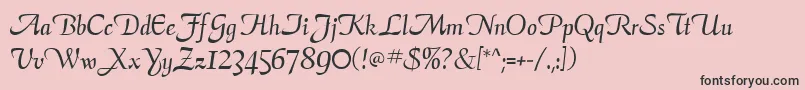 フォントElegansScriptSsi – ピンクの背景に黒い文字