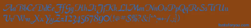 ElegansScriptSsi Font – Blue Fonts on Brown Background