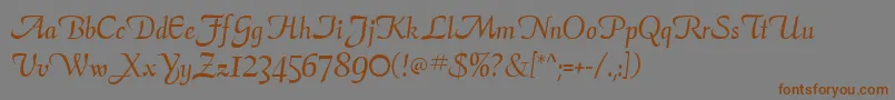 ElegansScriptSsi-Schriftart – Braune Schriften auf grauem Hintergrund
