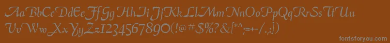 ElegansScriptSsi-Schriftart – Graue Schriften auf braunem Hintergrund